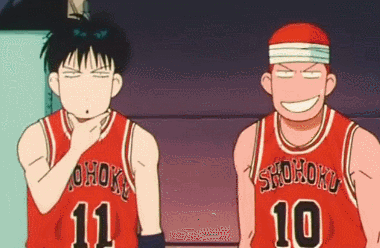 Slam Dunk Sakuragi and Rukawa gif | Blushing Geek